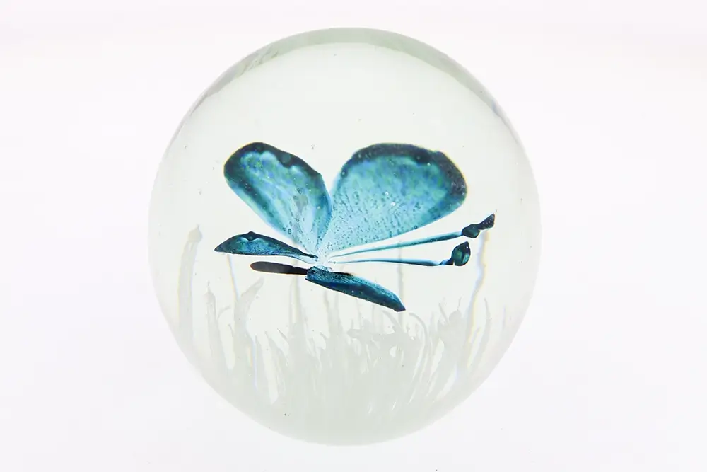 Glass Flower Paperweight