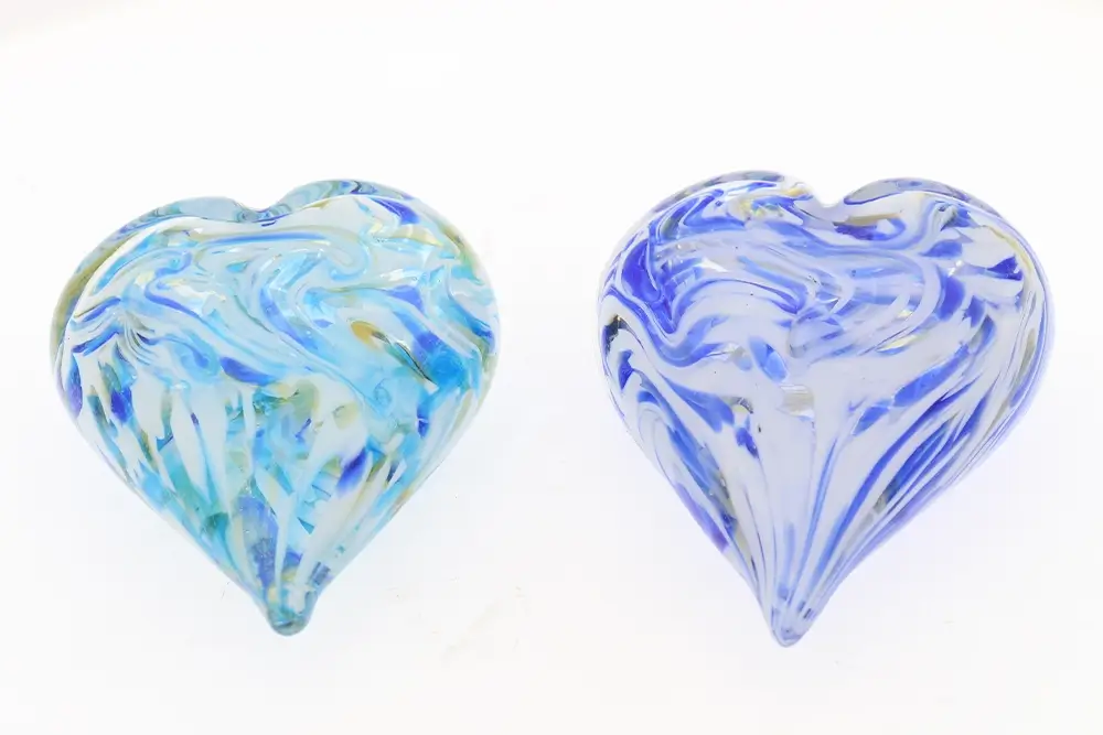 Glass Hearts Paperweight