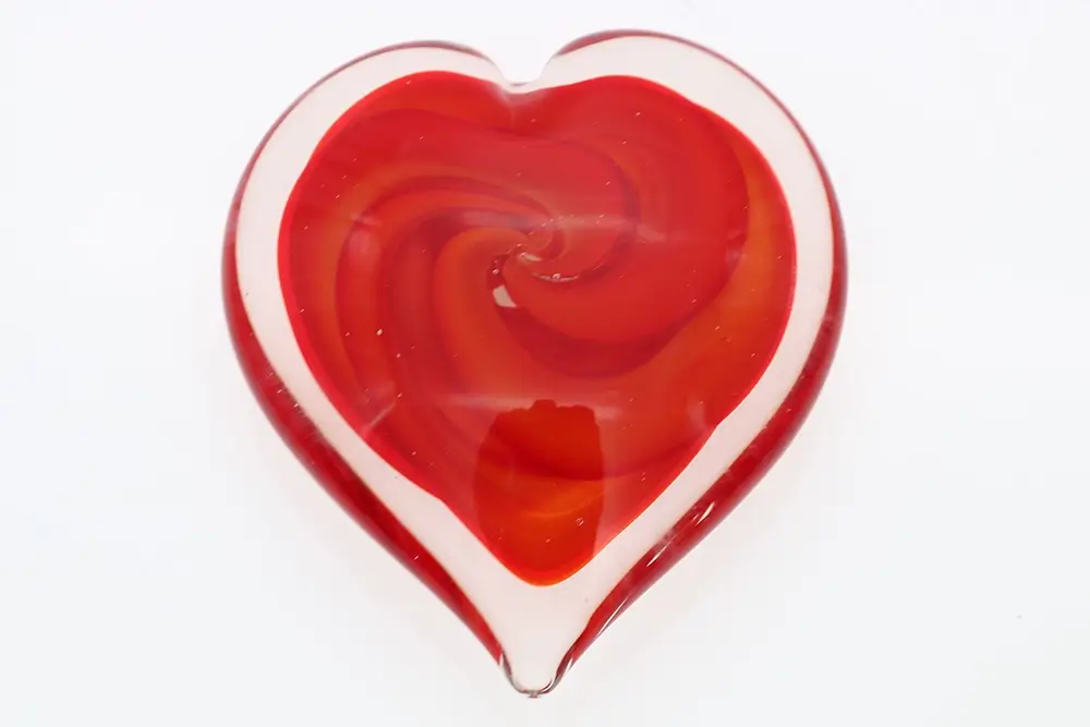 Glass Hearts Paperweight