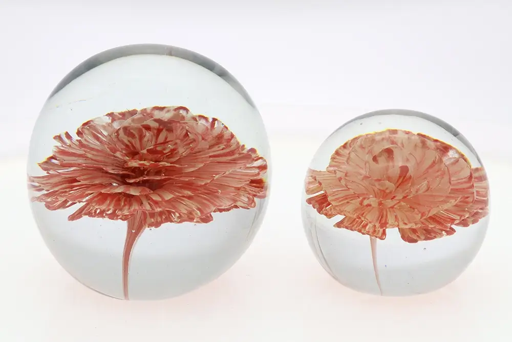 Glass Flower Paperweight