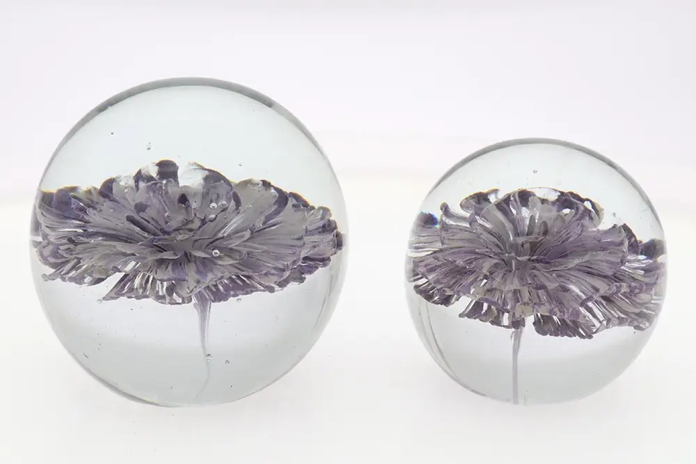 Glass Flower Paperweight