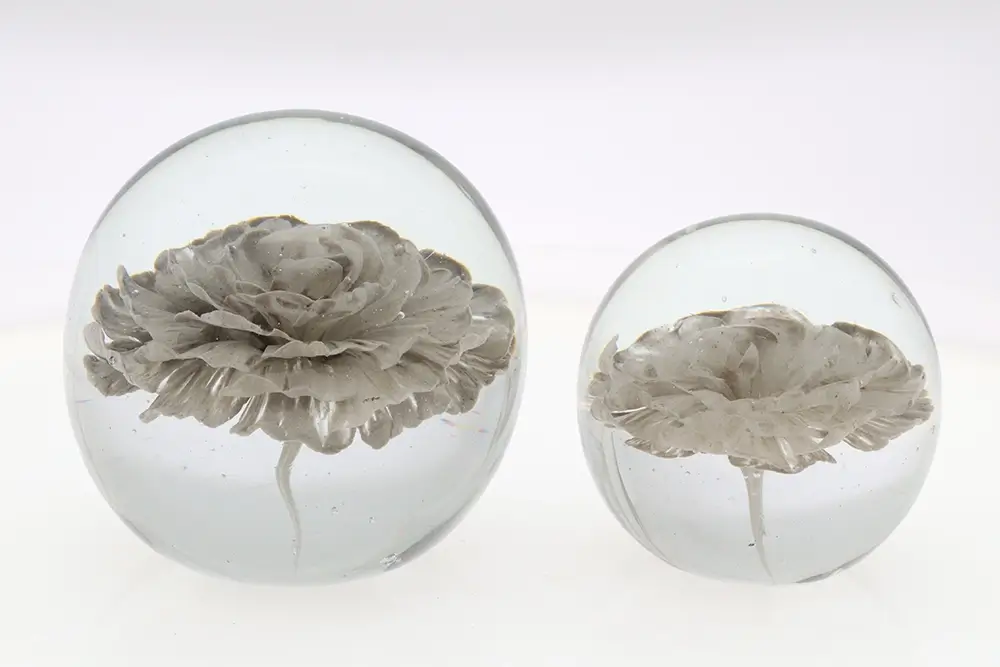 Glass Flower Paperweight