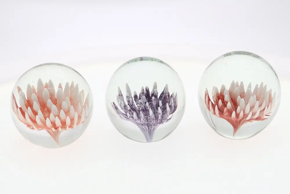 Glass Flower Paperweight