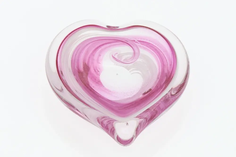 Glass Hearts Paperweight