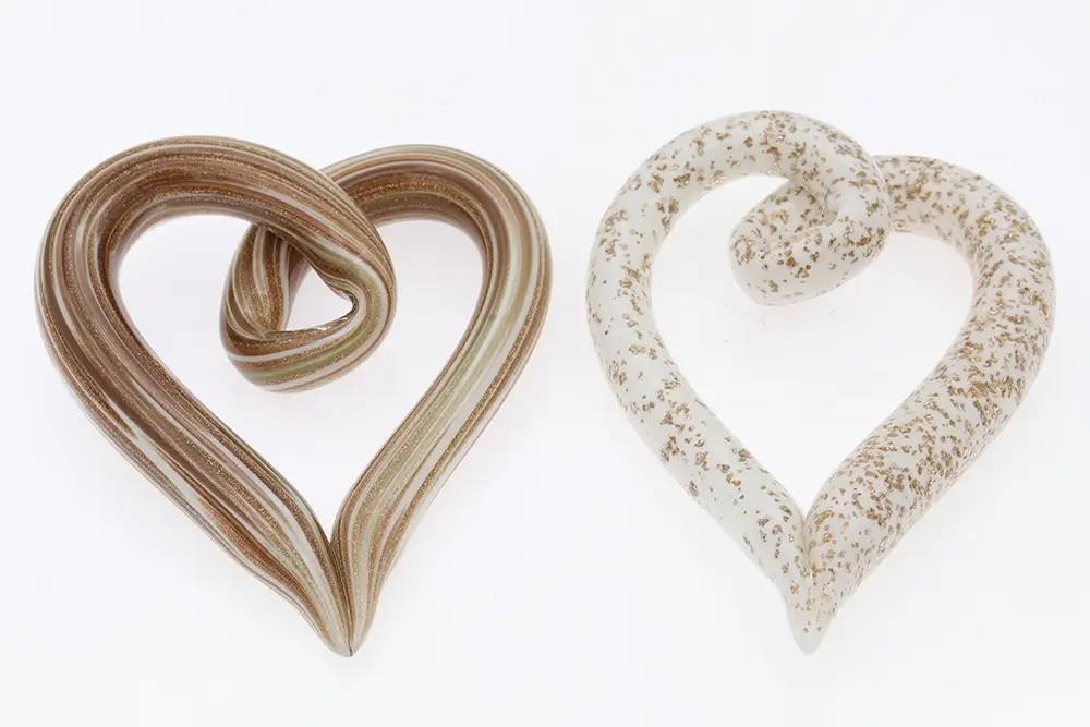 Glass Hearts Paperweight